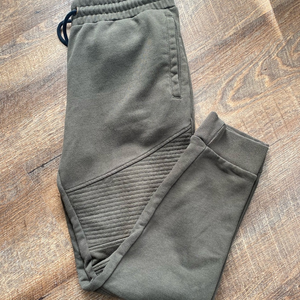 Forever 21 Forest Green Ribbed Skinny Men’s Joggers
